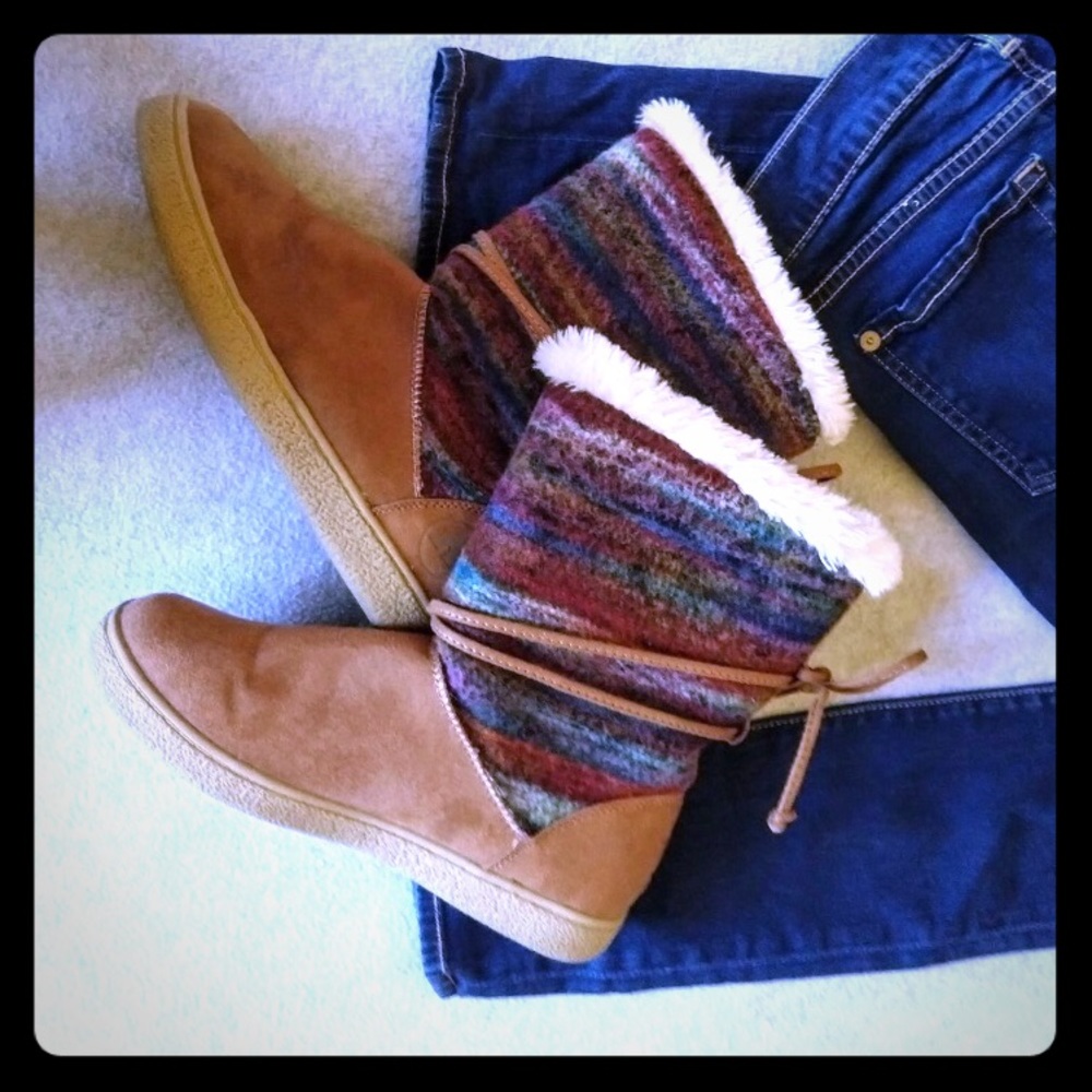 Size 6 Aztec Shearling Winter Boots Ugg Like